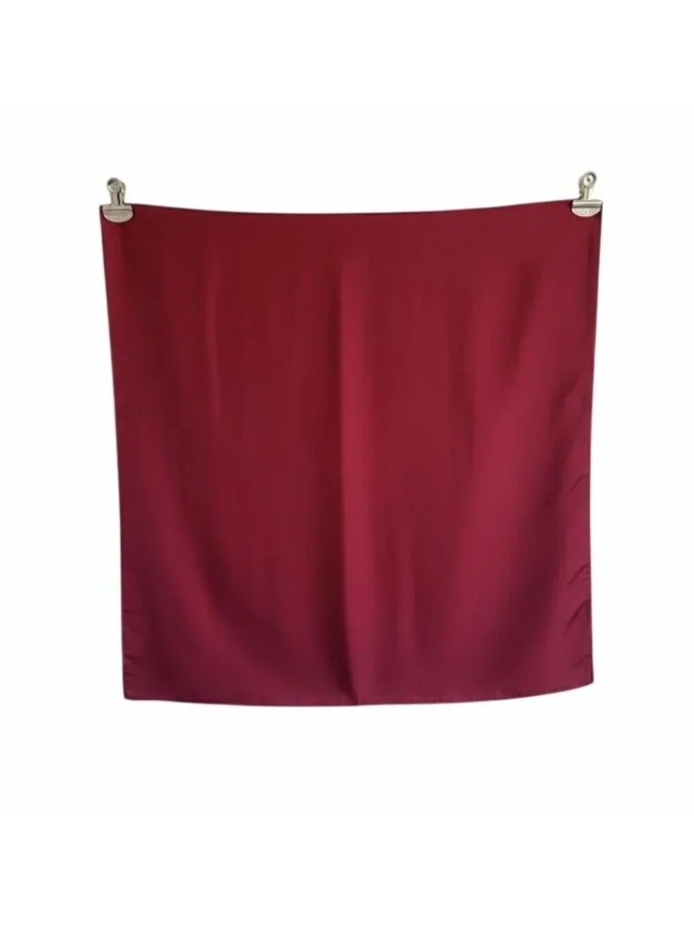 ✨Elegant Bandana Square Silky Scarf Burgundy Solid Soft Wrap Versatile Shawl New